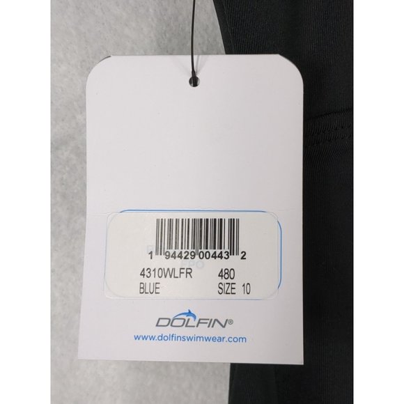 Dolfin Aquashape Swimsuit One Piece Tummy Control Floral Blue Black Womens 10 - Picture 7 of 9